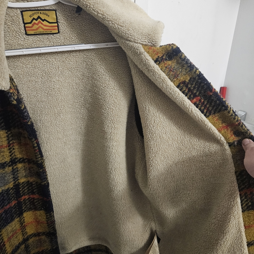 Scotch and Soda Plaid Men's Wool Coat - Picture 2 of 5